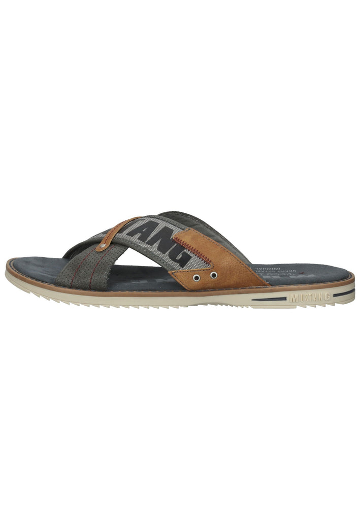 Mustang Pantoletten Lederimitat Dunkelgrau - surf4shoes