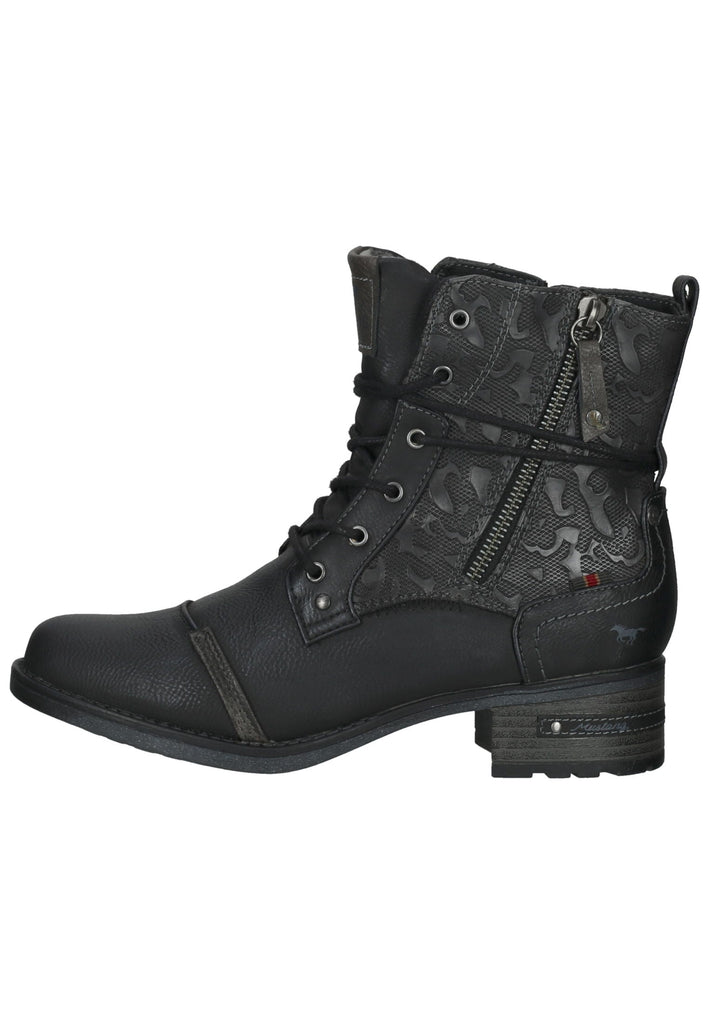 Mustang Stiefelette Lederimitat Schwarz - surf4shoes
