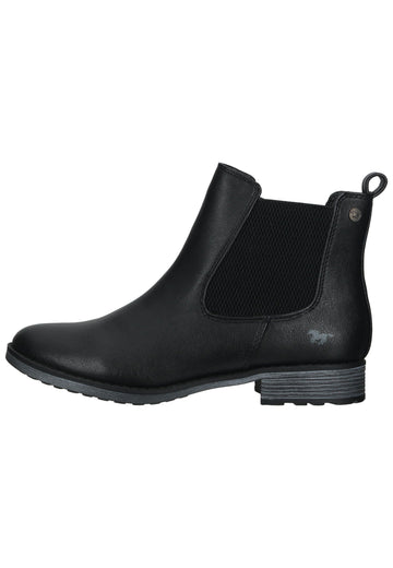 Mustang Stiefelette Lederimitat/Textil Schwarz - surf4shoes
