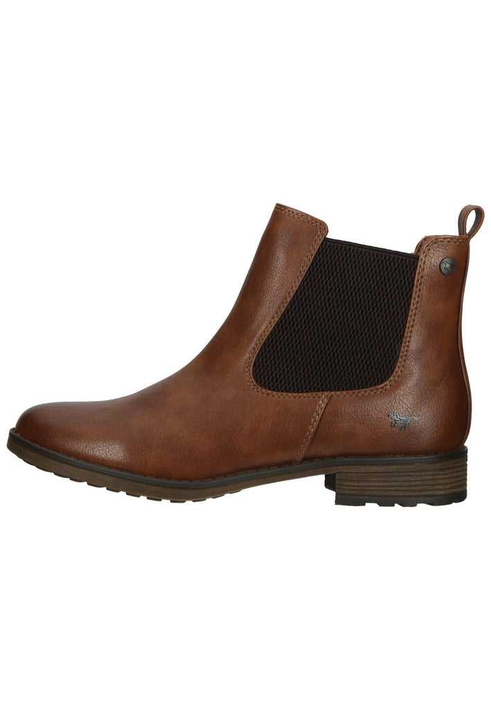 Mustang Stiefelette Lederimitat/Textil Cognac - surf4shoes