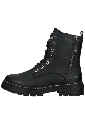 Mustang Stiefelette Lederimitat Schwarz - surf4shoes