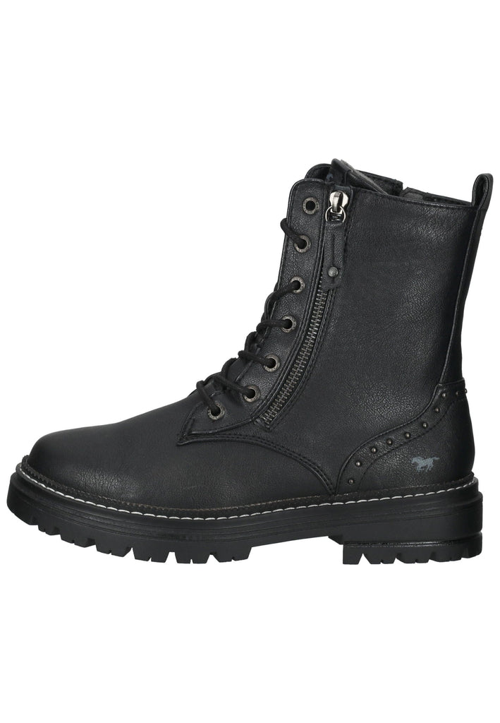 Mustang Stiefelette Lederimitat Schwarz - surf4shoes