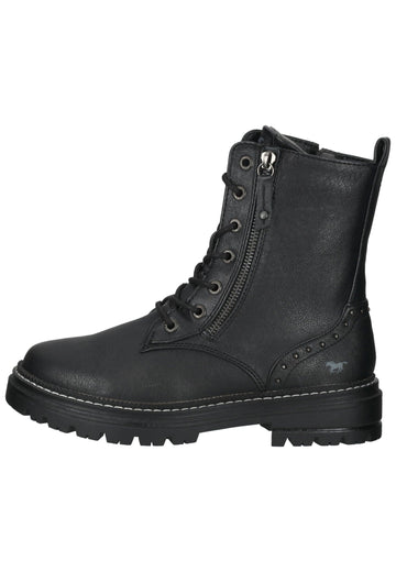 Mustang Stiefelette Lederimitat Schwarz - surf4shoes