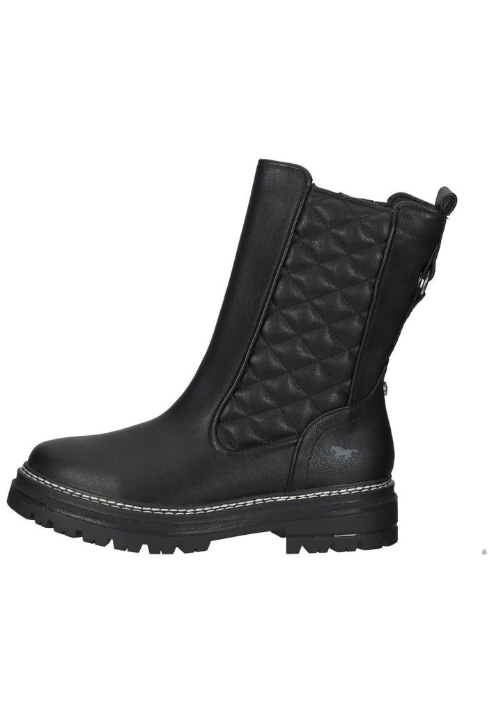 Mustang Stiefelette Lederimitat Schwarz - surf4shoes