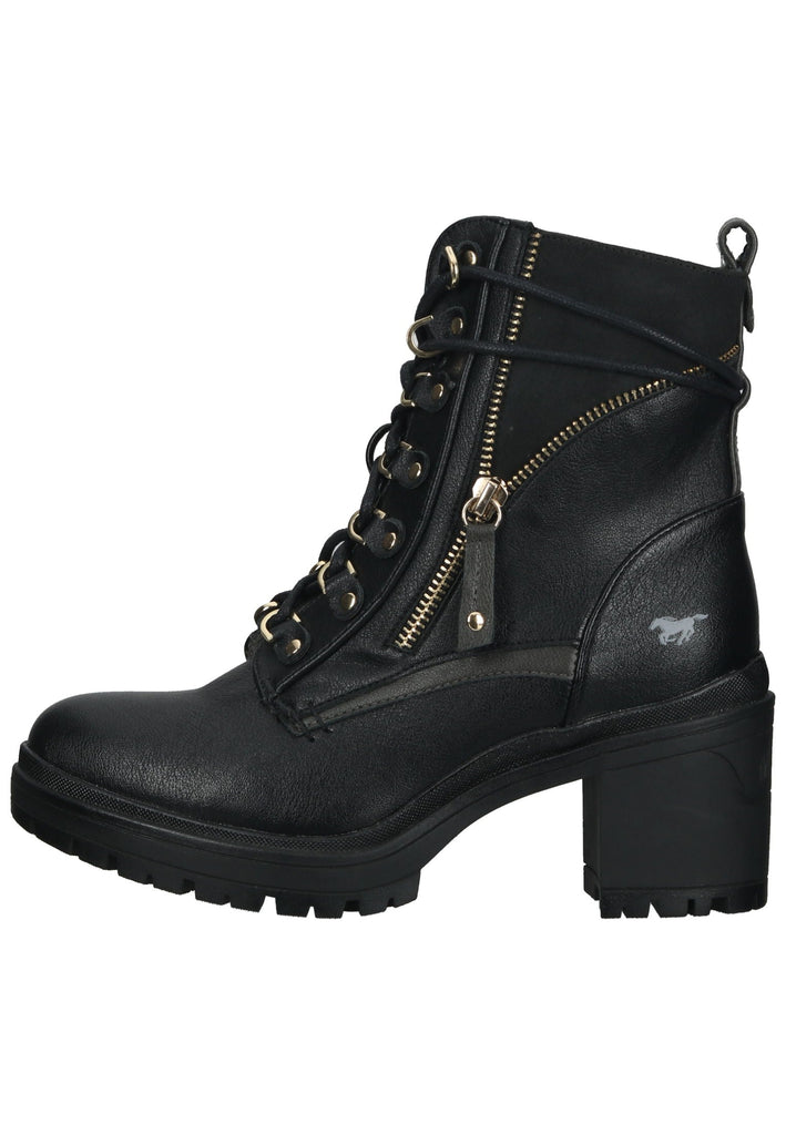 Mustang Stiefelette Lederimitat Schwarz - surf4shoes