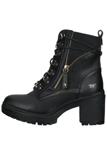 Mustang Stiefelette Lederimitat Schwarz - surf4shoes