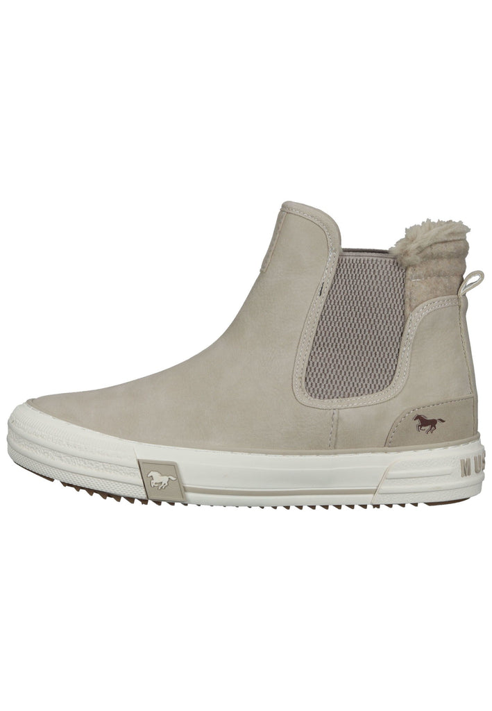 Mustang Stiefelette Lederimitat/Textil Beige Warmfutter - surf4shoes