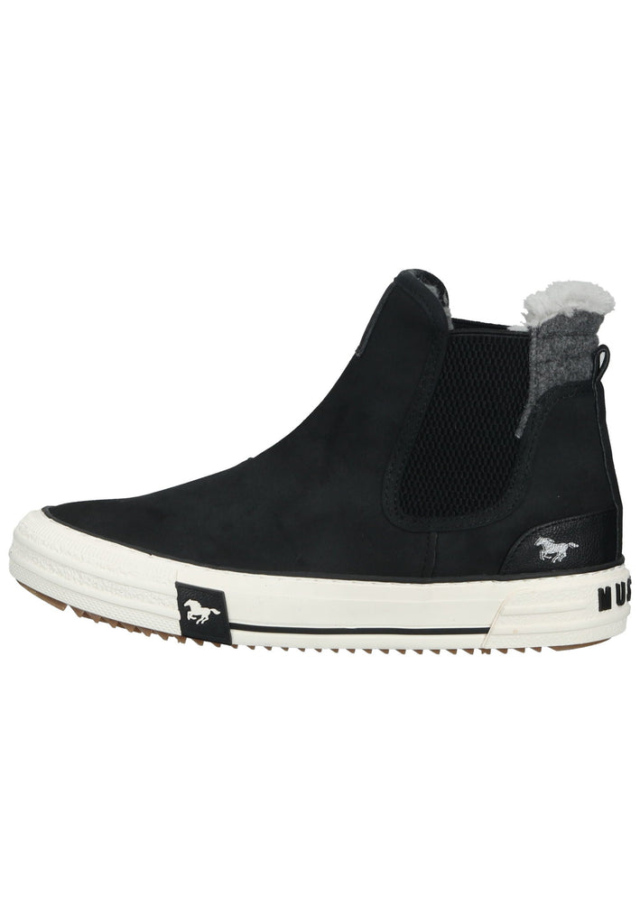 Mustang Stiefelette Lederimitat/Textil Schwarz Warmfutter - surf4shoes