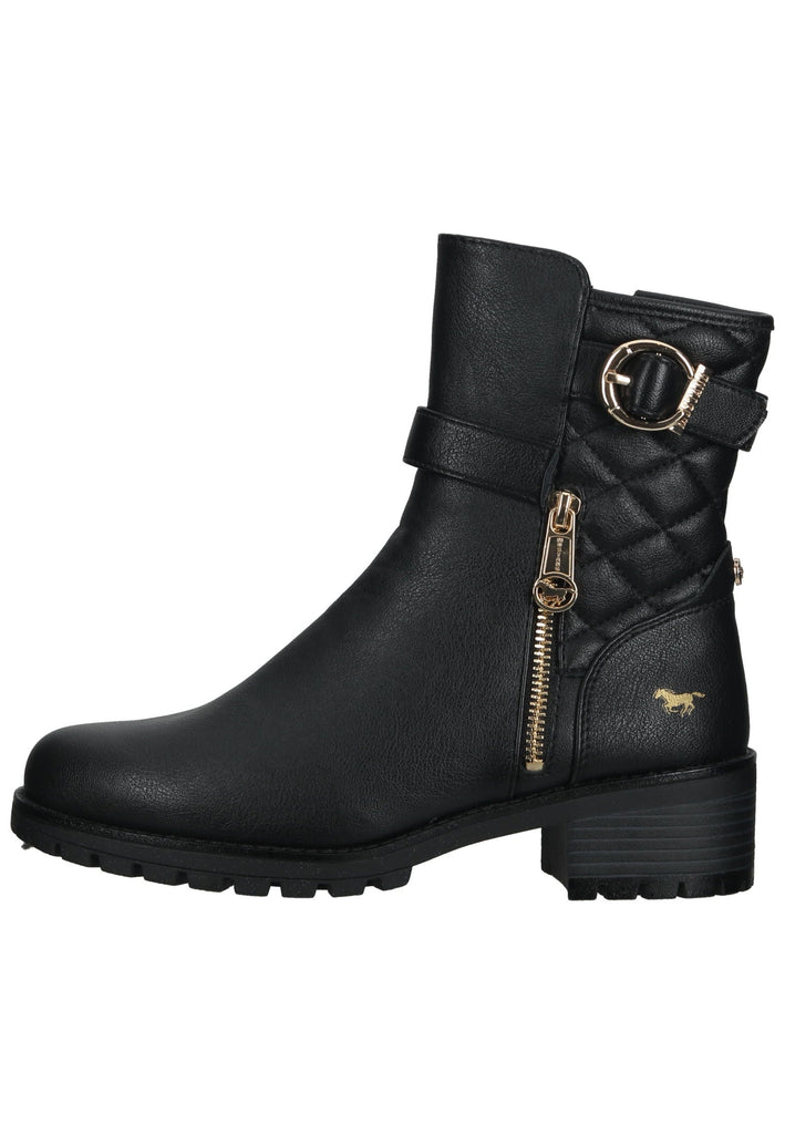 Mustang Stiefelette Lederimitat Schwarz - surf4shoes