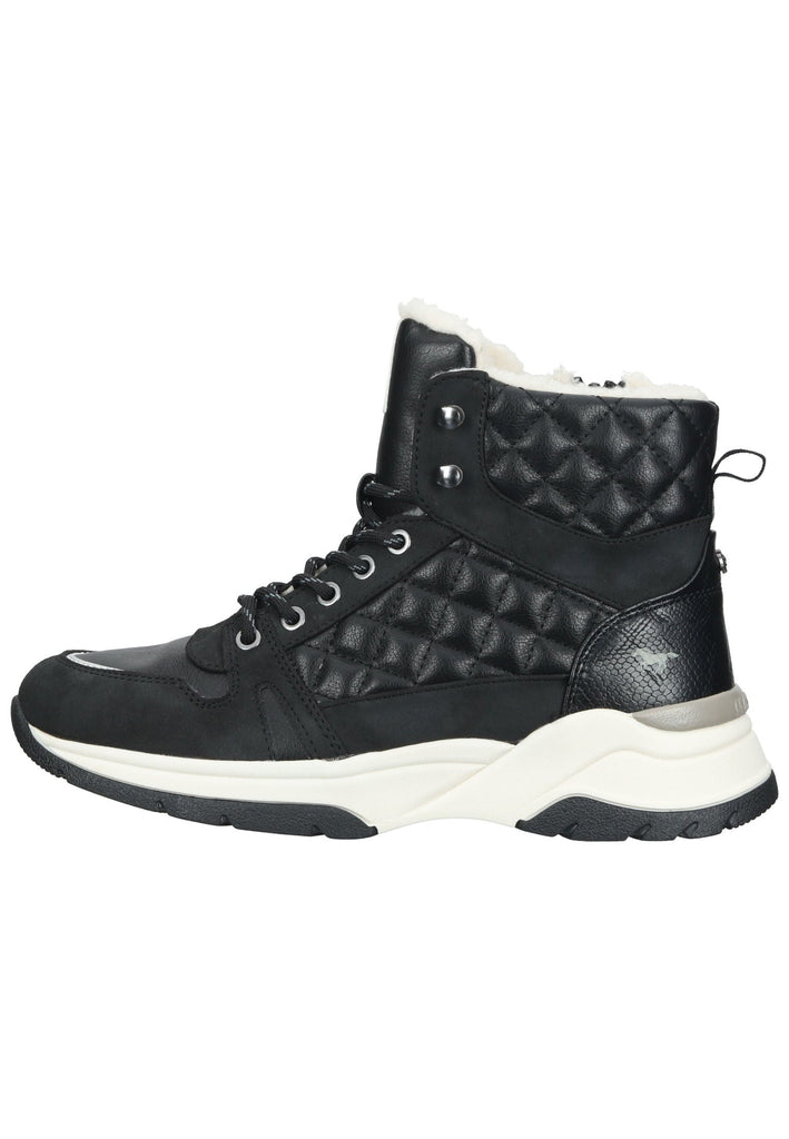 Mustang Stiefelette Lederimitat Schwarz Warmfutter - surf4shoes