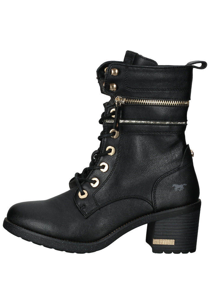 Mustang Stiefelette Lederimitat Schwarz - surf4shoes