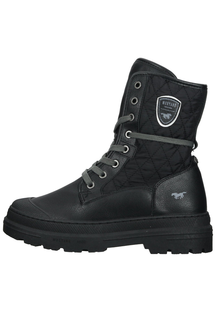 Mustang Stiefelette Lederimitat Schwarz Warmfutter - surf4shoes