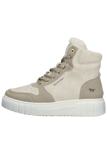 Mustang Stiefelette Lederimitat Ivory Warmfutter - surf4shoes