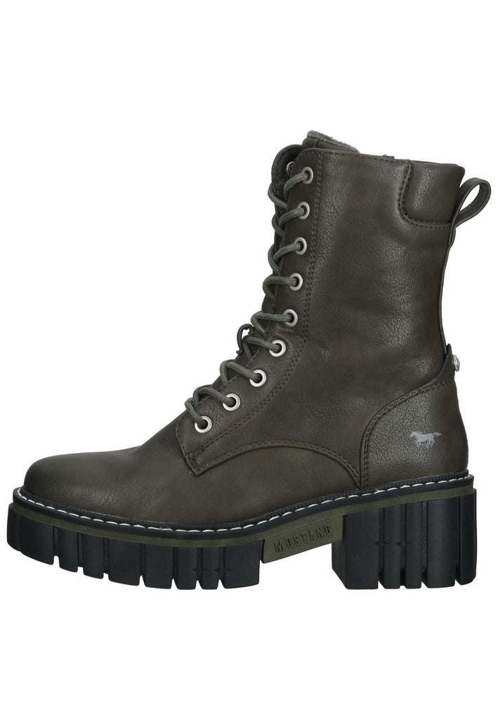 Mustang Stiefelette Lederimitat Oliv - surf4shoes