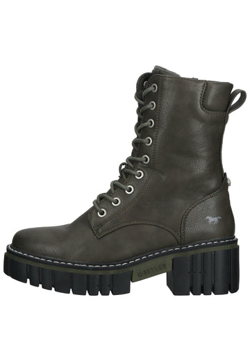 Mustang Stiefelette Lederimitat Oliv - surf4shoes