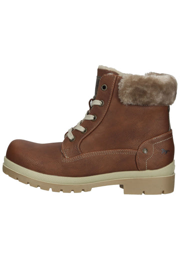 Mustang Stiefelette Lederimitat/Textil Kastanie Warmfutter - surf4shoes