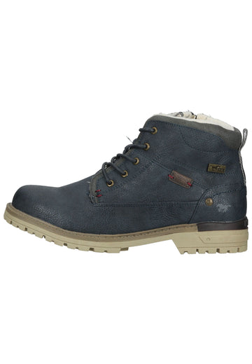 Mustang Stiefelette Lederimitat Navy Warmfutter - surf4shoes