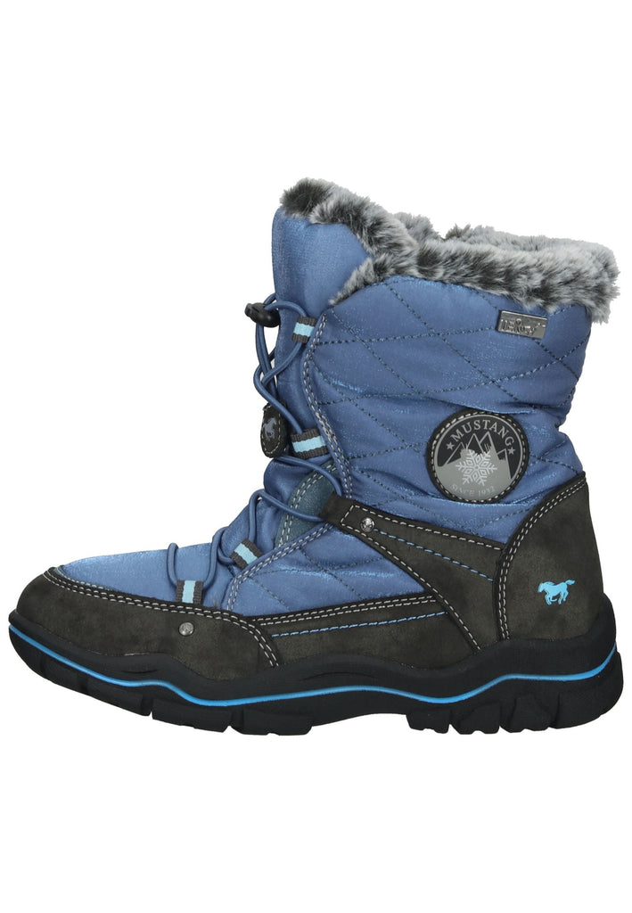 Mustang Stiefelette Lederimitat/Textil Blau Warmfutter - surf4shoes
