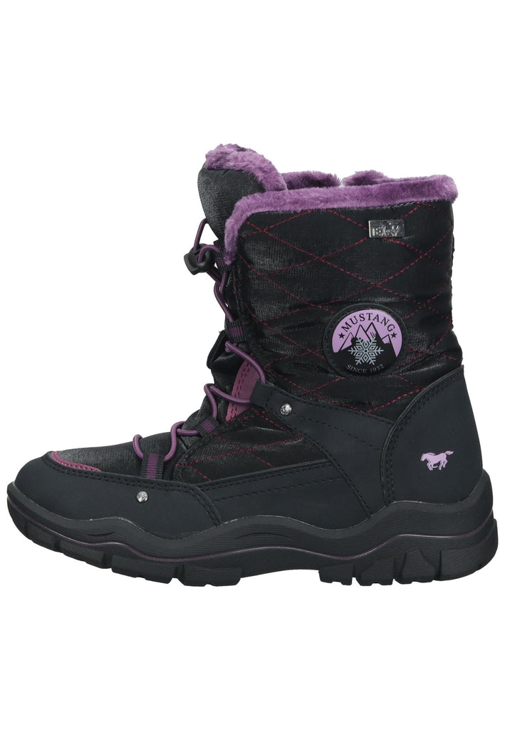 Mustang Stiefelette Lederimitat/Textil Schwarz Warmfutter - surf4shoes