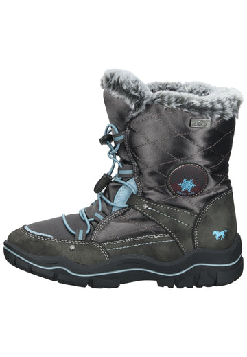 Mustang Stiefelette Lederimitat/Textil Dunkelgrau Warmfutter - surf4shoes