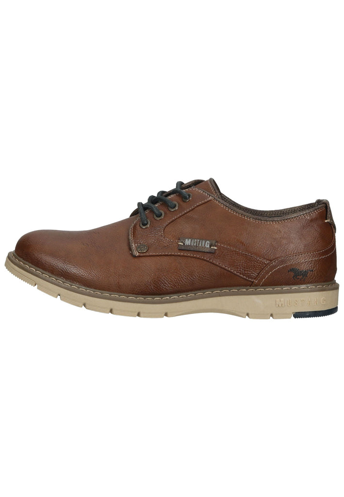 Mustang Halbschuhe Lederimitat Kastanie - surf4shoes