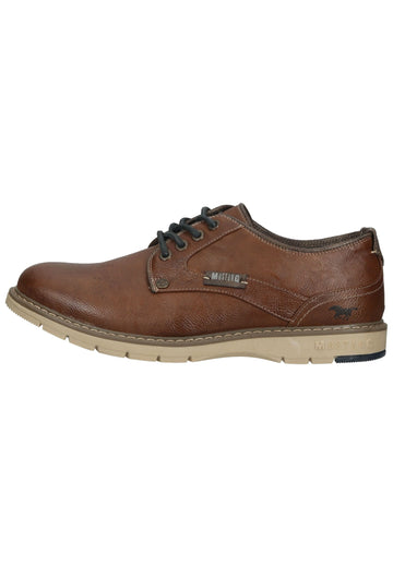 Mustang Halbschuhe Lederimitat Kastanie - surf4shoes