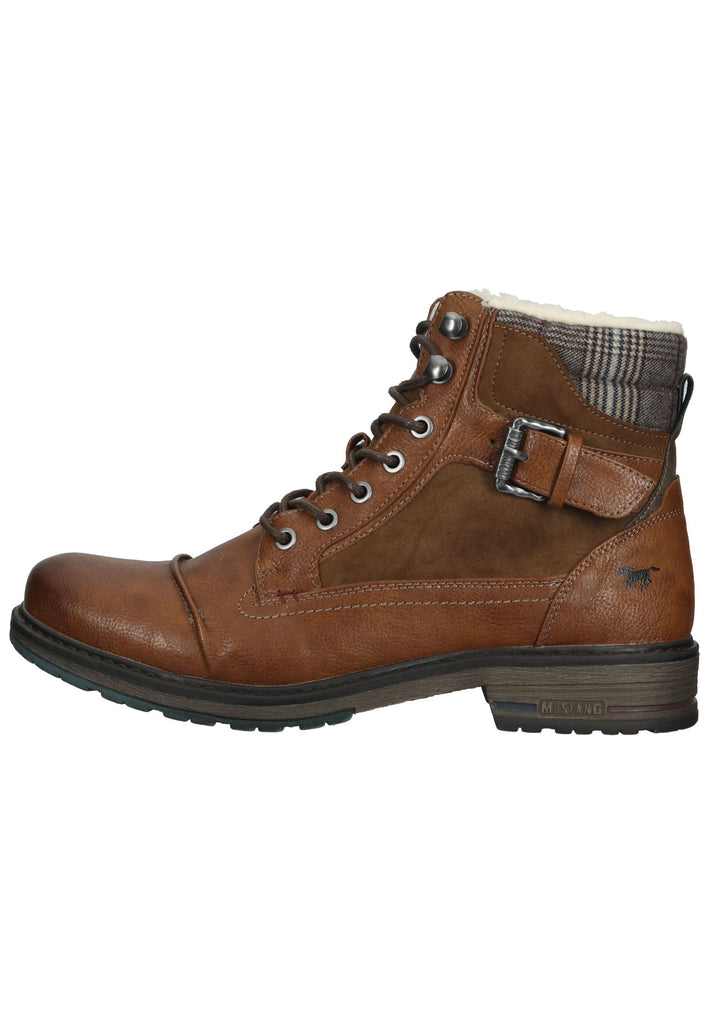 Mustang Stiefelette Lederimitat/Textil Cognac Warmfutter - surf4shoes