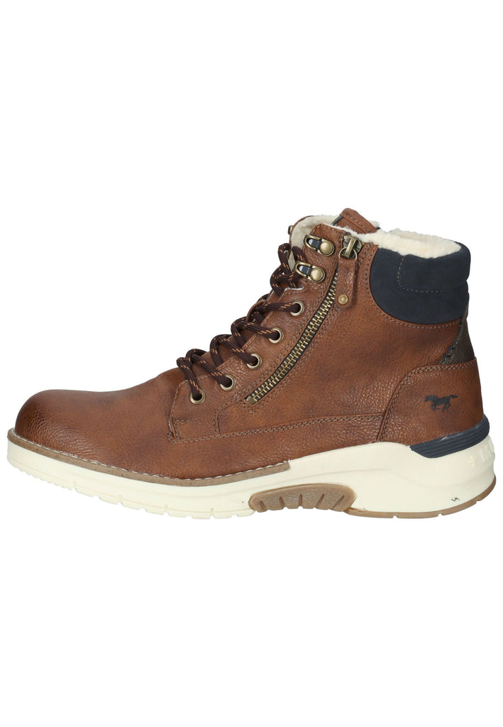 Mustang Stiefelette Lederimitat Cognac Warmfutter - surf4shoes