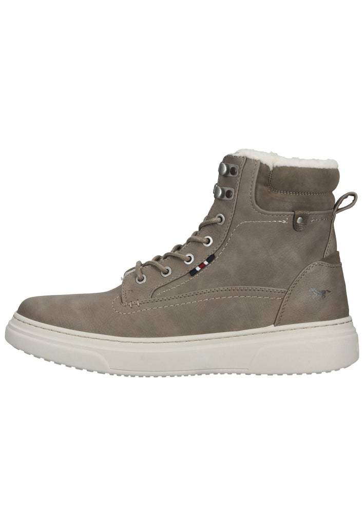 Mustang Stiefelette Lederimitat Taupe Warmfutter - surf4shoes