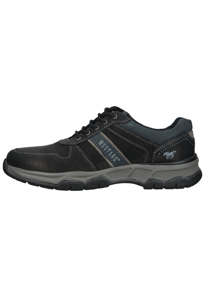 Mustang Halbschuhe Leder Schwarz - surf4shoes