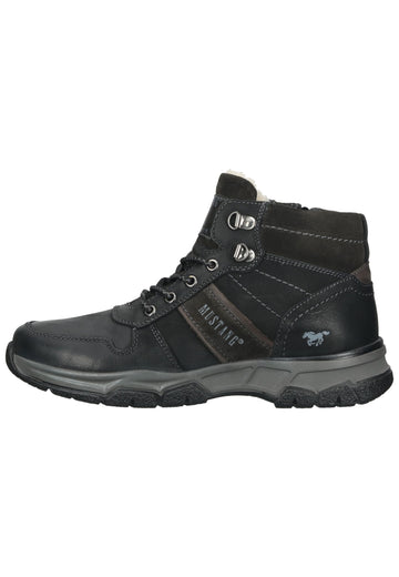 Mustang Stiefelette Leder Schwarz Warmfutter - surf4shoes