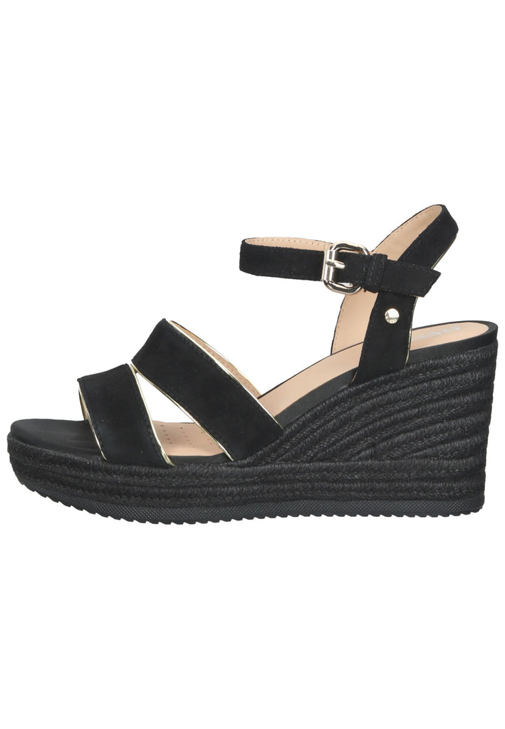 Geox Sandalen Veloursleder/Synthetik Schwarz/Gold - surf4shoes