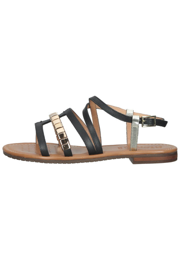 Geox Sandalen Leder Schwarz/Gold - surf4shoes