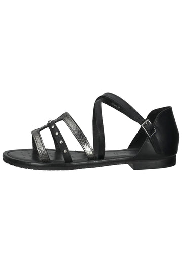 Geox Sandalen Leder Schwarz/Silber - surf4shoes