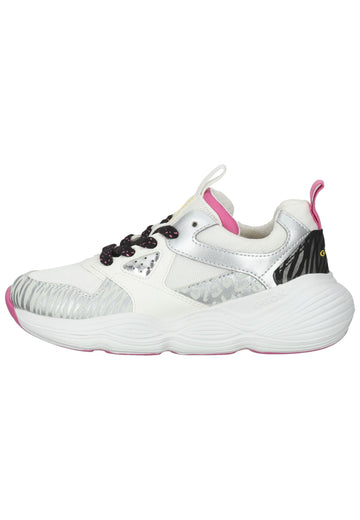 Geox Sneaker Lederimitat/Mesh Weiß/Pink - surf4shoes