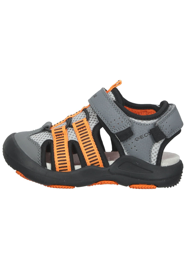 Geox Sandalen Lederimitat/Textil Grau/Orange - surf4shoes