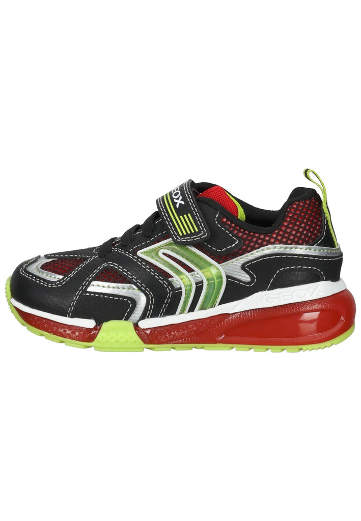 Geox Sneaker Lederimitat/Mesh Schwarz/Rot - surf4shoes