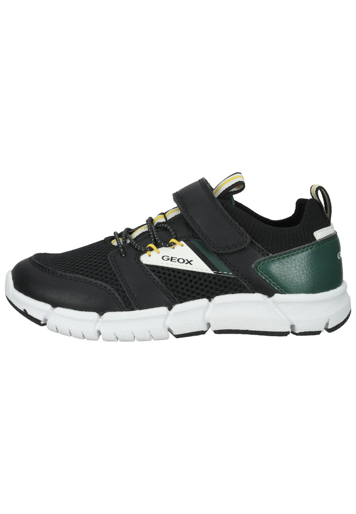 Geox Sneaker Lederimitat/Mesh Schwarz/Grün - surf4shoes