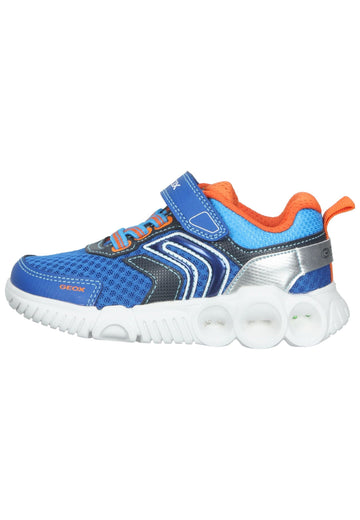 Geox Sneaker Lederimitat/Textil Blau/Orange - surf4shoes
