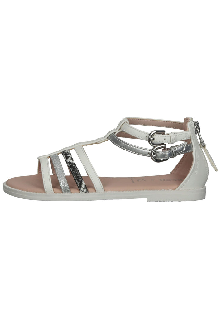 Geox Sandalen Lederimitat Weiß/Silber - surf4shoes
