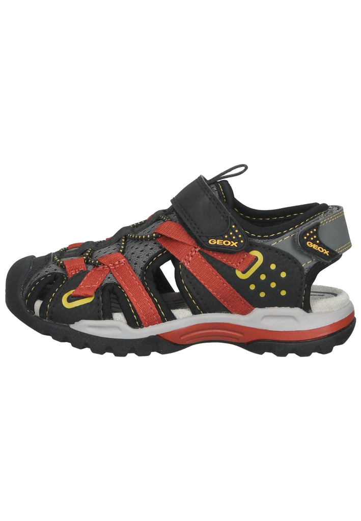 Geox Sandalen Lederimitat/Textil Schwarz/Rot - surf4shoes