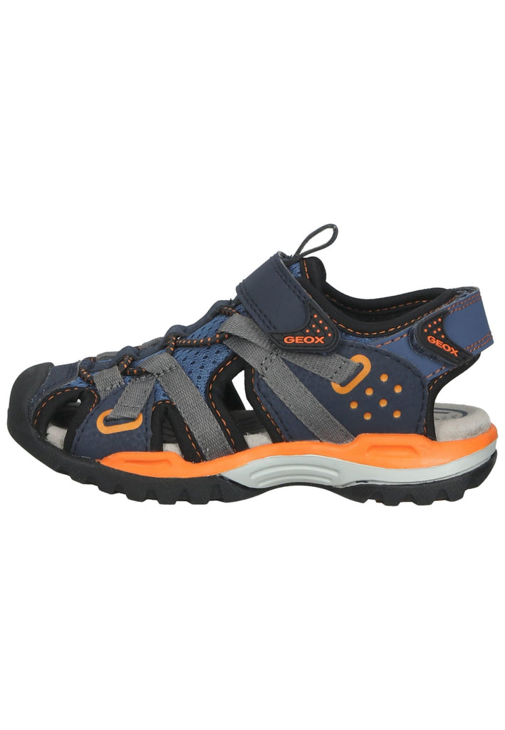 Geox Sandalen Lederimitat/Mesh Blau/Orange - surf4shoes