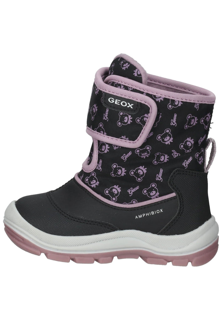 Geox Stiefelette Lederimitat/Textil Schwarz/Pink - surf4shoes