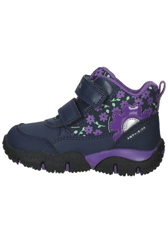 Geox Halbschuhe Lederimitat/Textil Navy/Lila - surf4shoes