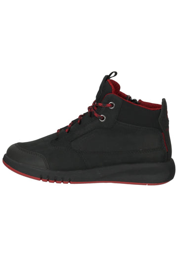 Geox Sneaker Nubukleder/Textil Schwarz/Rot - surf4shoes