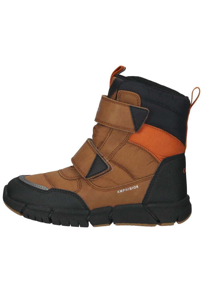 Geox Stiefelette Lederimitat/Textil Braun/Schwarz - surf4shoes