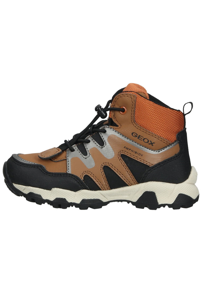 Geox Wanderschuhe Lederimitat/Textil Braun/Schwarz - surf4shoes