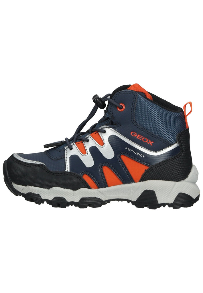 Geox Wanderschuhe Lederimitat/Textil Navy/Orange - surf4shoes