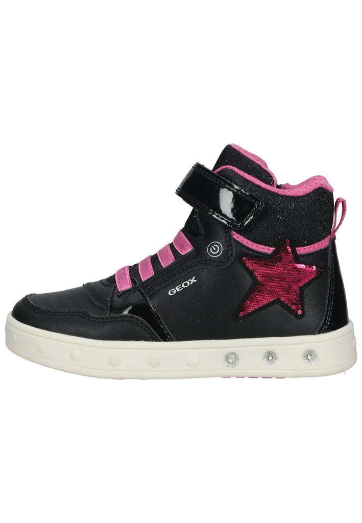 Geox Sneaker Lederimitat/Textil Schwarz/Pink - surf4shoes
