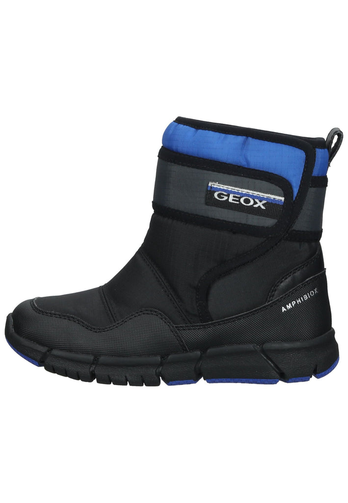Geox Stiefelette Lederimitat/Textil Schwarz/Blau Warmfutter - surf4shoes